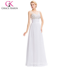 Grace Karin New Sexy Women Deep V-Neck Brilhante vestido de noite Bead Formal Floor Length Evening Dresses CL7506-1 #